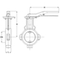 Butterfly valve Type: 4991 Ductile cast iron/PFA Handle Wafer type